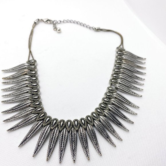 Unlisted Jewelry - Feather Collar Statement Necklace